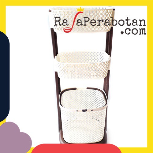 RAK CUCIAN LAUNDRY BASKET ROVEGA RAK CUCIAN ROVEGA LAUNDRY BASKET PLASTIK 3 SUSUN RLB308