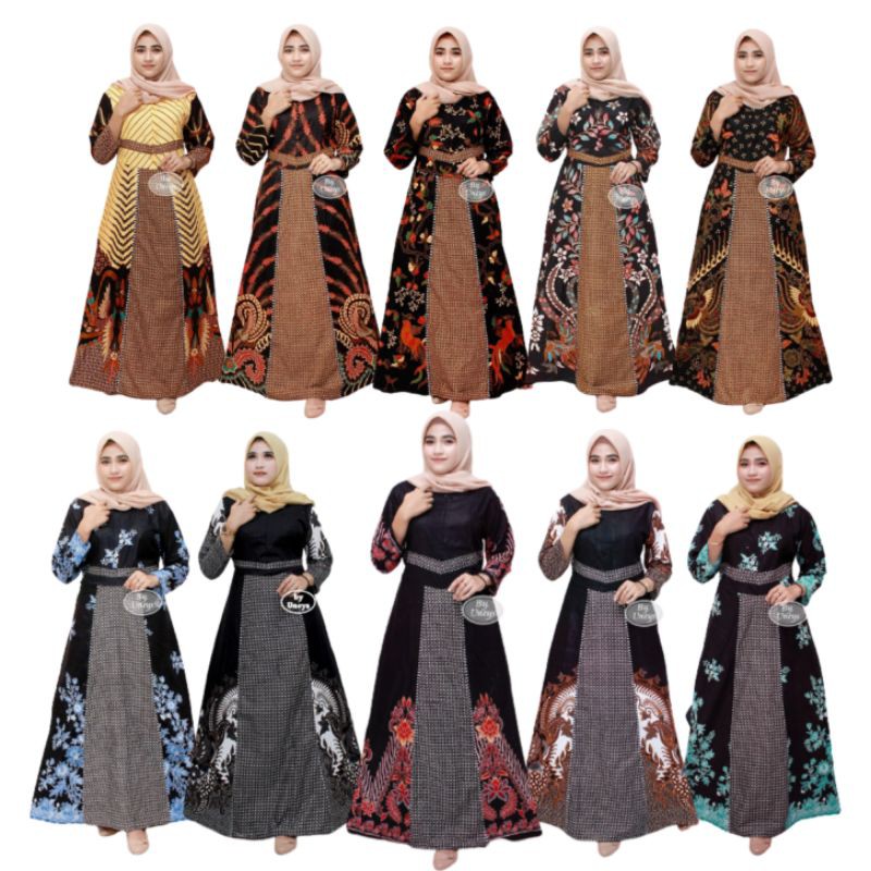 Baju Gamis Jumbo Gamis Batik Modern Gamis Batik Kombinasi Gamis Batik Murah Standar dan Jumbo