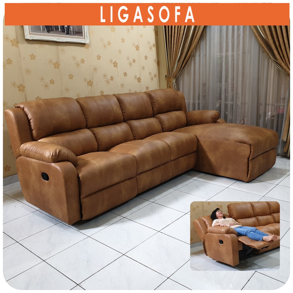 Sofa sudut Recliner / sofa Recliner Type L Mario Merk Ligasofa