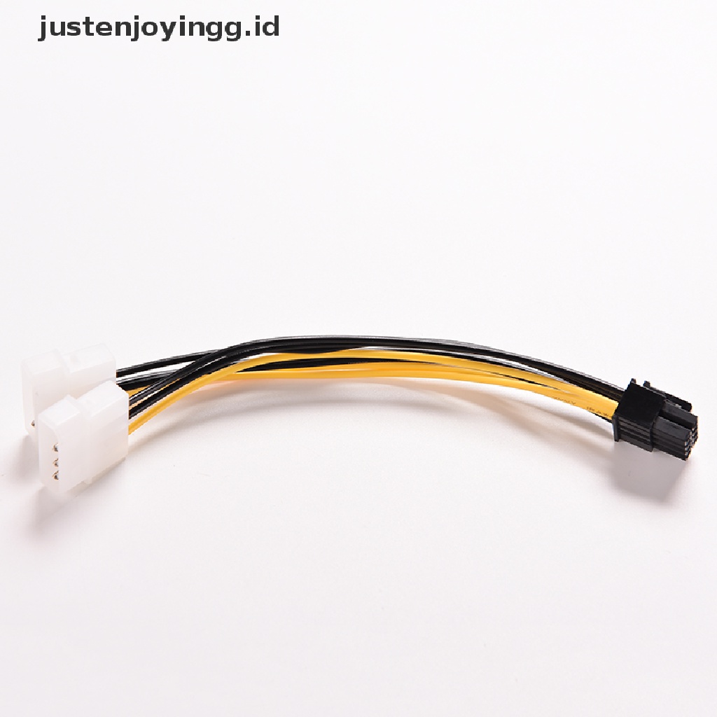 // justenjoyingg.id // 16cm/5&quot; 8 Pin PCI Express Male To Dual LP4 4Pin IDE Power Cable Adapter ~