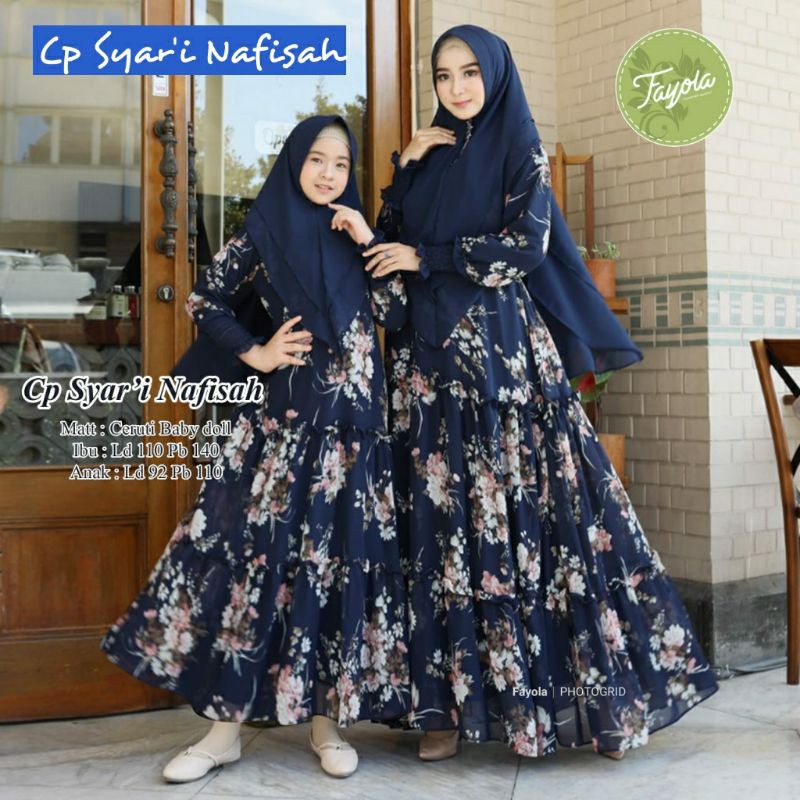 Gamis syari ibu dan anak/gamis couple ibu dan anak