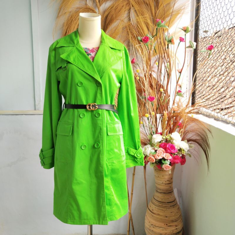 (LD 102) PL Coat Hijau Pupus (Brand "BLANC NOIR") Kode 205 Preloved Coat