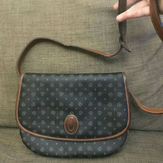 Tas Pollini Italy Preloved Branded Authentic Slingbag Second Ori Kulit Leather Murah Bekas