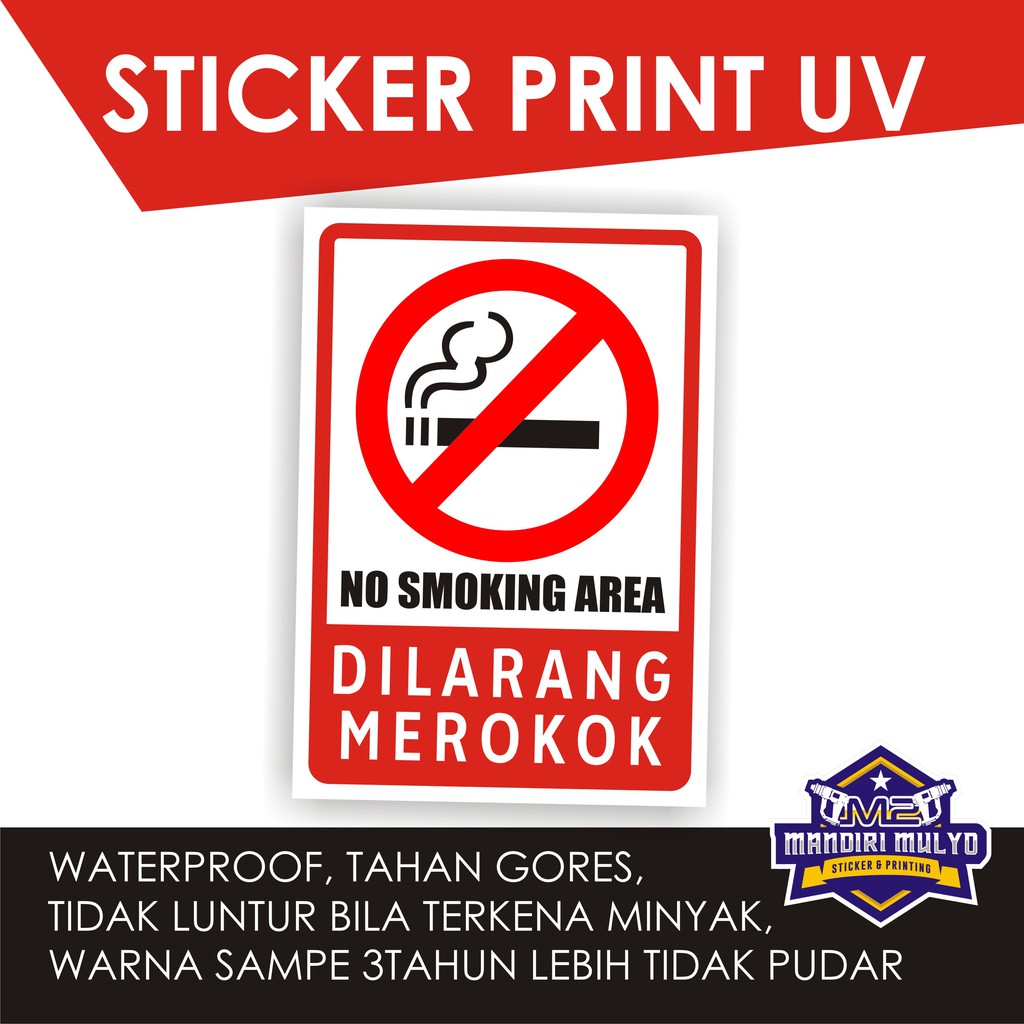 

STICKER NO SMOKING / DILARANG MEROKOK 14X10CM