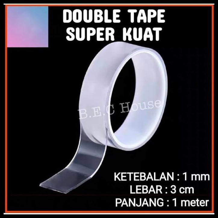 

DOUBLE TAPE NANO MAGIC TAPE BEC HOUSE SELOTIP ISOLASI 1M X 3CM X 1MM