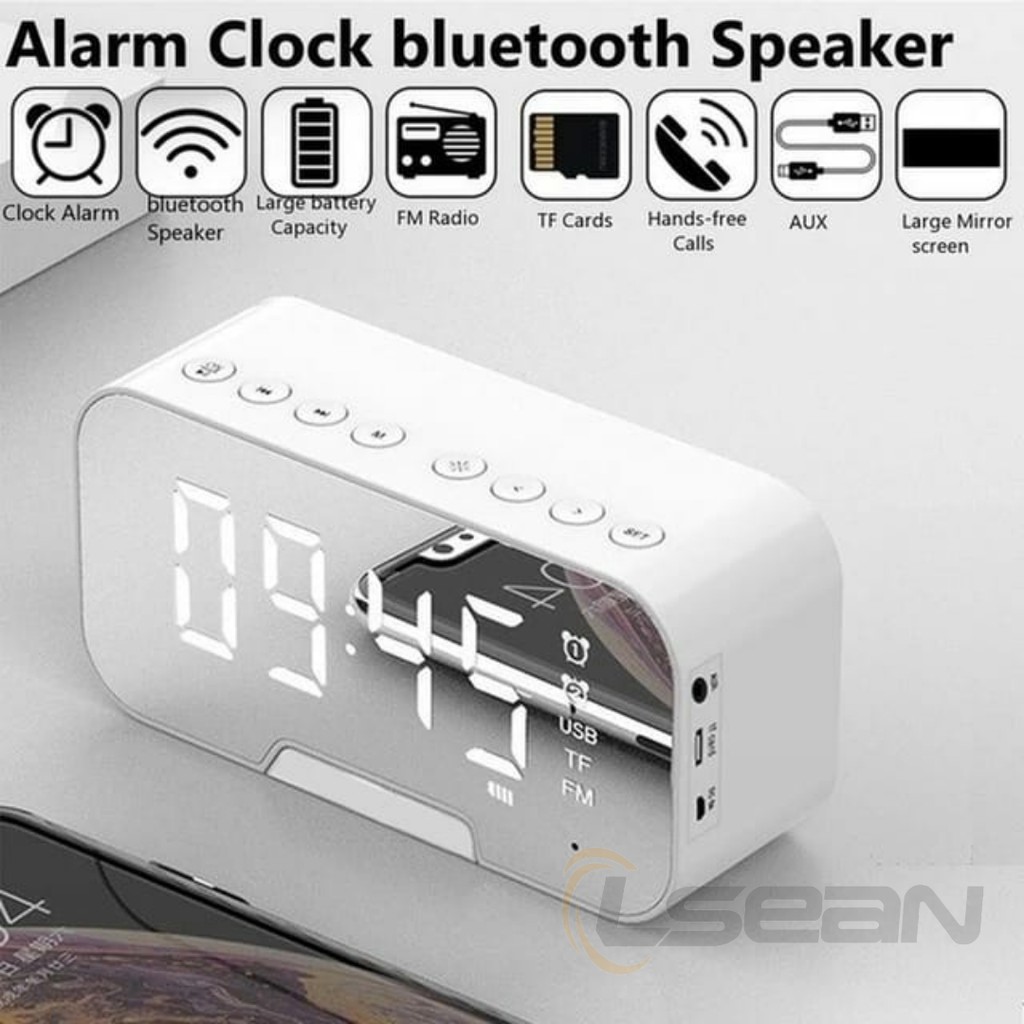 Jam Alarm Q5 Pintar dengan Speaker Mirror Display