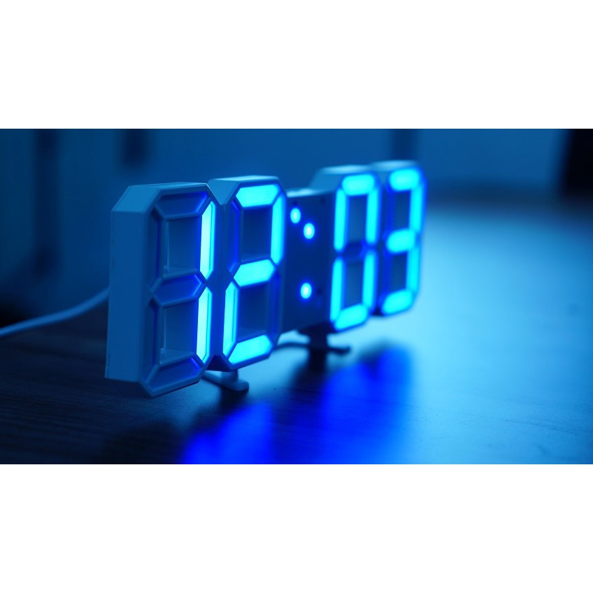 Jam Meja Dinding Digital 3D LED Clock Bentuk Angka Modern Minimalis