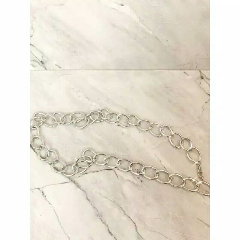 Kalung Gantungan masker Jumbo Rantai Silver