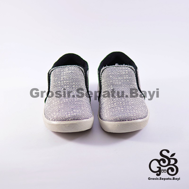 sepatu anak laki laki perempuan slip on serat bambu abu-abu murah