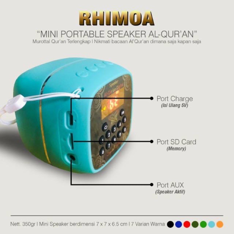 PROMO SPEAKER RHIMOA ALQURAN V-600 MINI MUSIC BOX V600 CUBE NEW 2023 MUROTTAL AL-QUR'AN BLUETOOTH