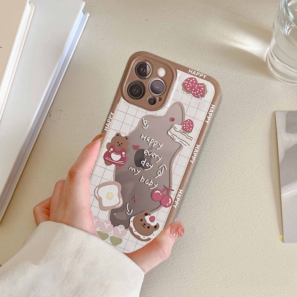 CASE HAPPY BEAR  IPHONE 11 12 13 Pro Max 6 6S Plus 7Plus 8Plus X XR XS Max MINi