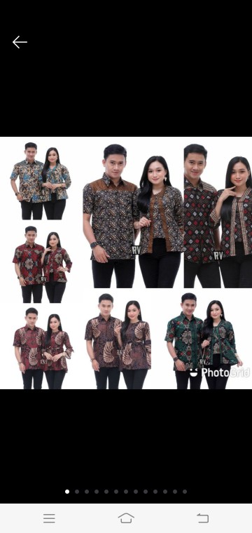 Couple Kemeja | Blouse | Batik Lengan Pendek Pria Wanita Remaja Dewasa