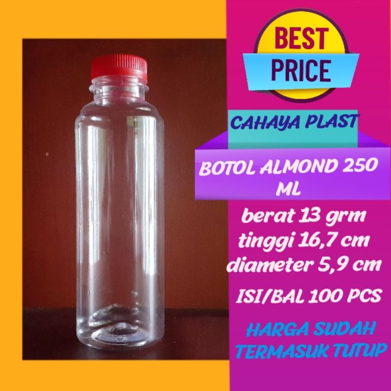 Botol Almond 250Ml-Botol Plastik 250 Ml-isi 100 50 pcs