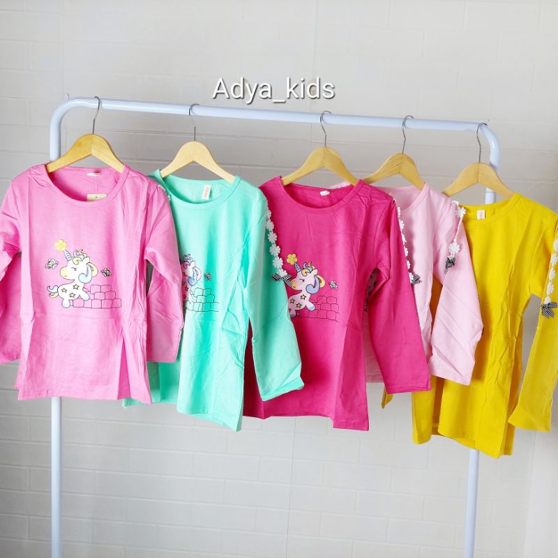 ADYAKIDS (5-10/11th) KAOS ATASAN LENGAN PANJANG ANAK PEREMPUAN TANGGUNG / KAOS ANAK CEWEK IMPORT / K