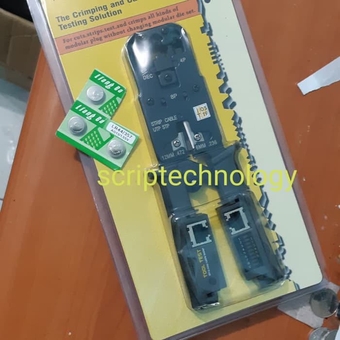 Crimping Tool Cat 6 Cat6 Multi Digital &amp; Lan Tester Free Batrai LR-44 3Pcs