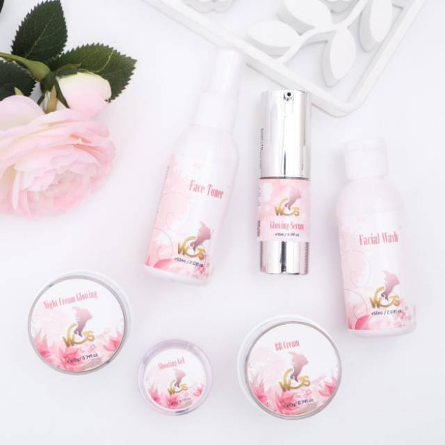 WGS BPOM - PAKET GLOWING WGS  BPOM ISI 6 WHITENING GLOSSY SKINCARE