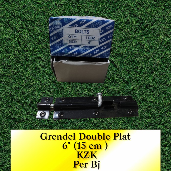 Per Bj Grendel Hitam Double Plat Ukuran 6&quot; 15 cm Pintu Jendela