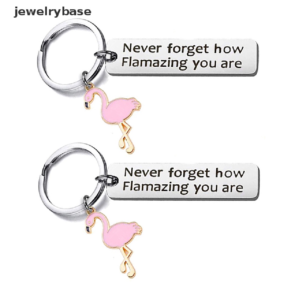 Gantungan Kunci Desain Flamingo Never Forget How Flamazing You are Bulat