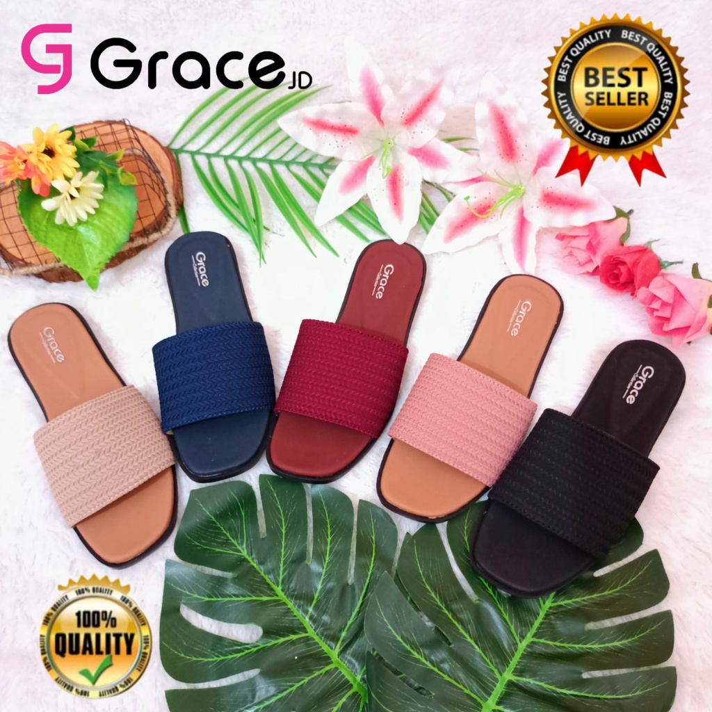 Grace [milea slop] / sandal rajut selop wanita / sandal tali dixie rajut / sendal selop kokop