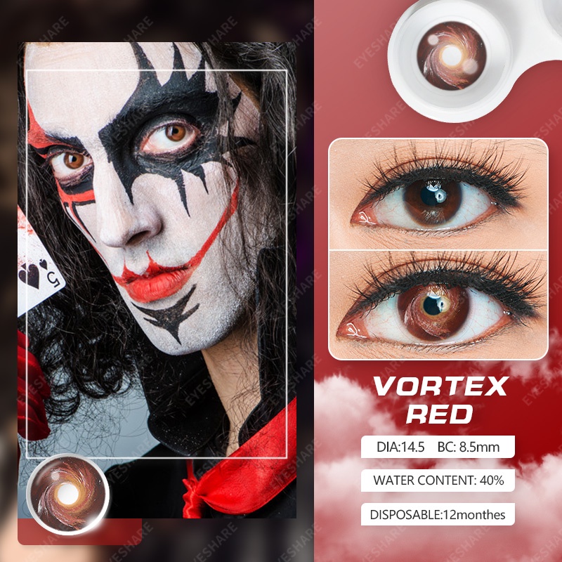 [Bayar Di Tempat]Murid pola Mesir-Fresh Halloween 2Pcs Softlens Cosplay Anime / Warna Lensa Kontak Normal Seni Gotik  /Freshlady /All Color/TerbaikTahun Ini-SOFTLENS