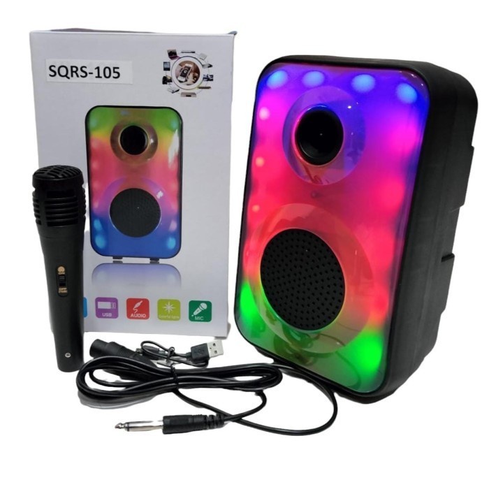 SPEAKER SQRS HL-105 SPEAKER BLUETOOTH SPEAKER MIC KARAOKE WARNA WARNI Grosir