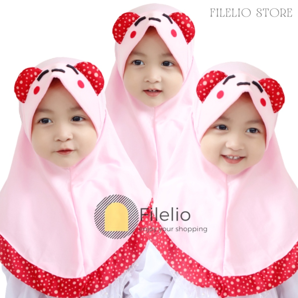 TERMURAH Hijab Anak Perempuan Mikky Karakter Polka Kerudung Bayi Murah Krudung Anak Lucu