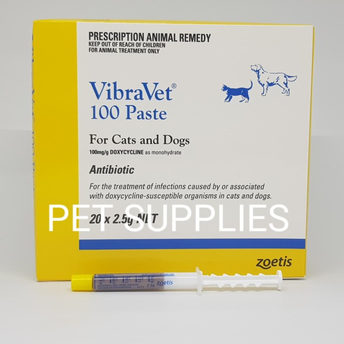 Antibiotik Anjing Kucing, Vibravet Paste 100 (Doxycycline 100)