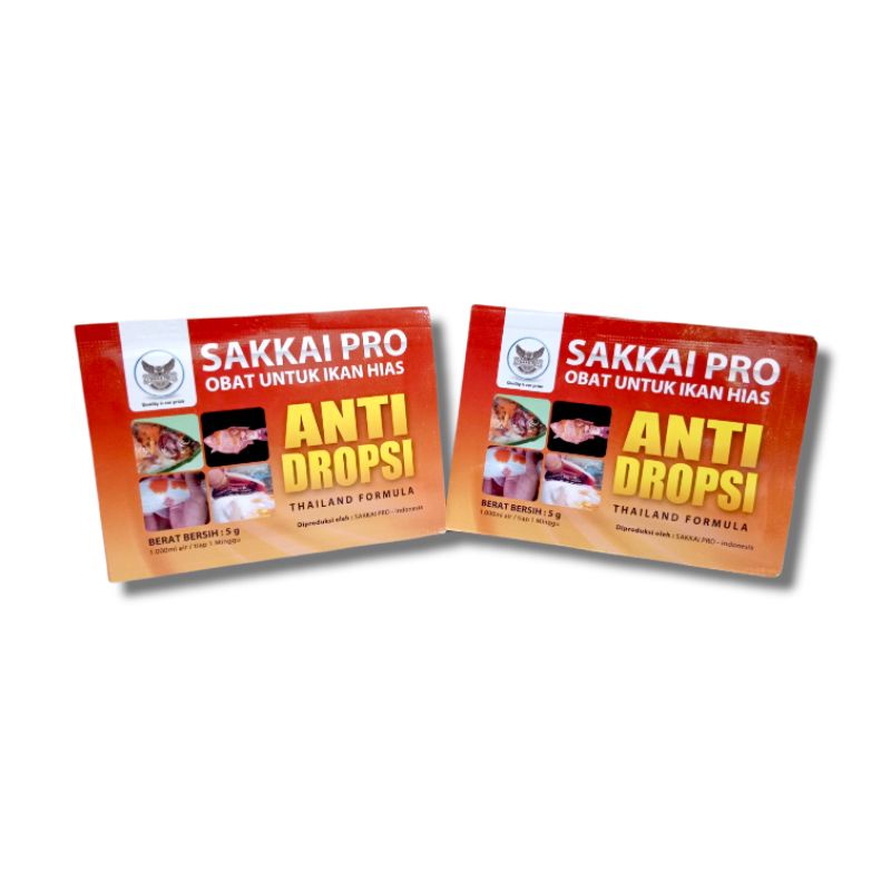 Obat ikan anti jamur bakteri SAKKAI PRO ANTI DROPSI 5GR