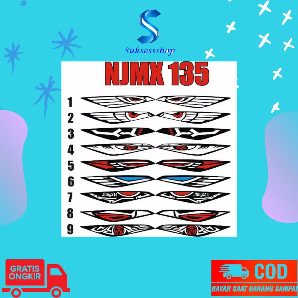 stiker sticker variasi lampu senja new jupiter mx 135 bisa COD