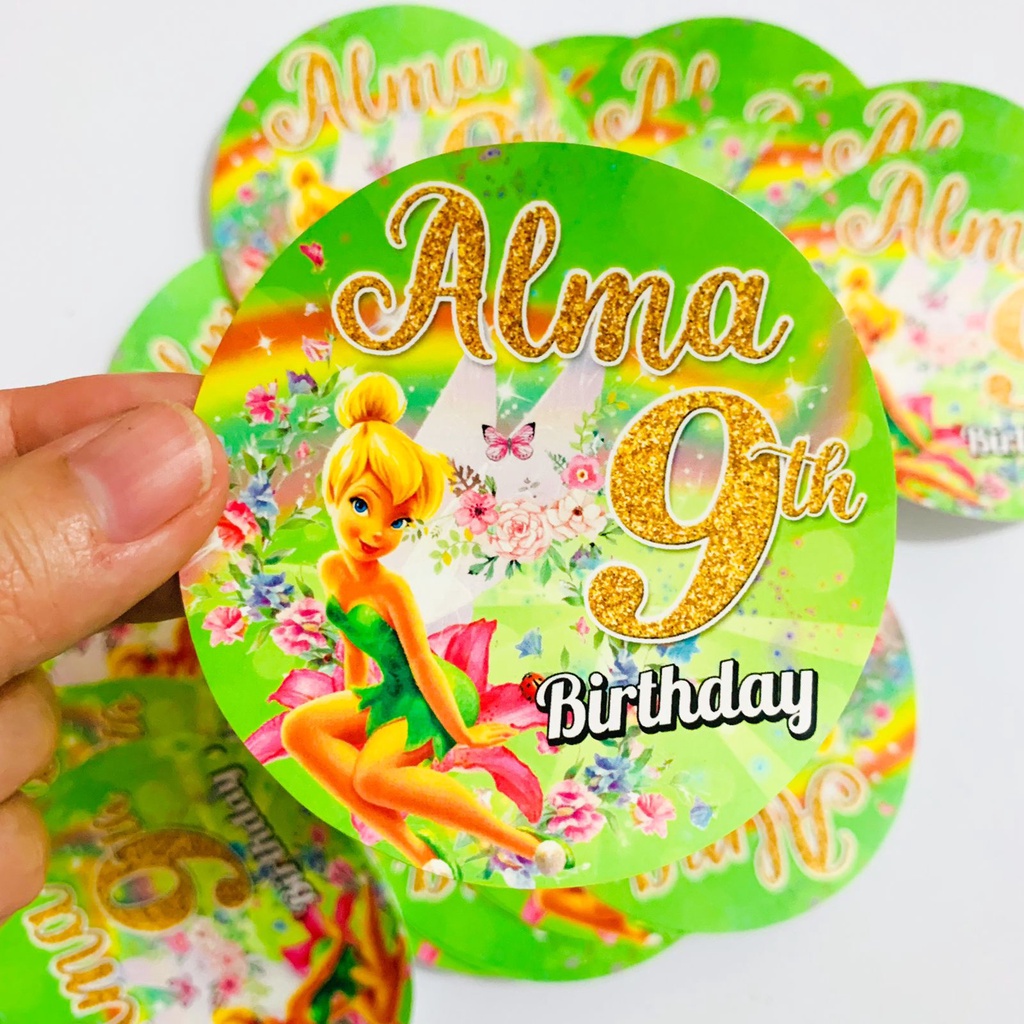 

Tinker Bell Sticker Pudding Birthday / Hampers / Box Packing / Souvenir Ulang Tahun