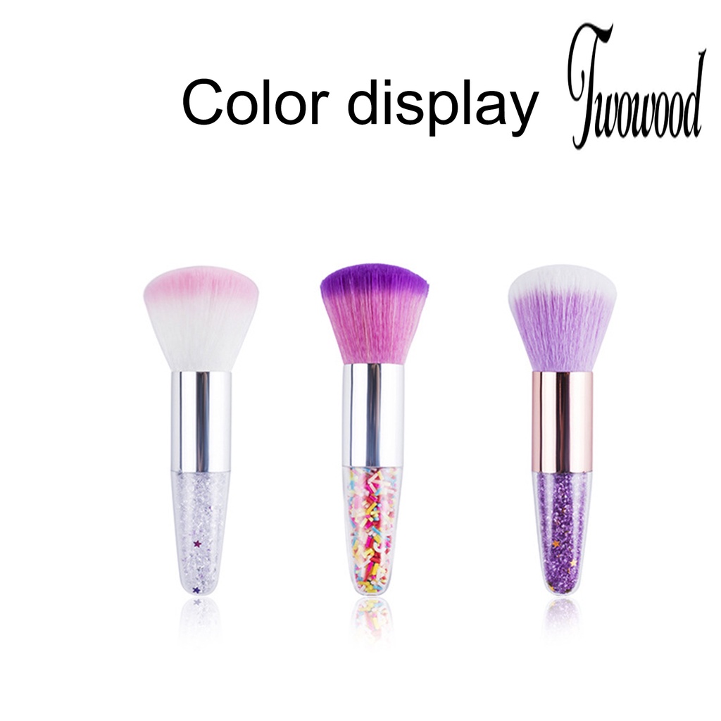 Brush Makeup Warna-Warni Dengan Gagang Kristal Imitasi Untuk Wanita