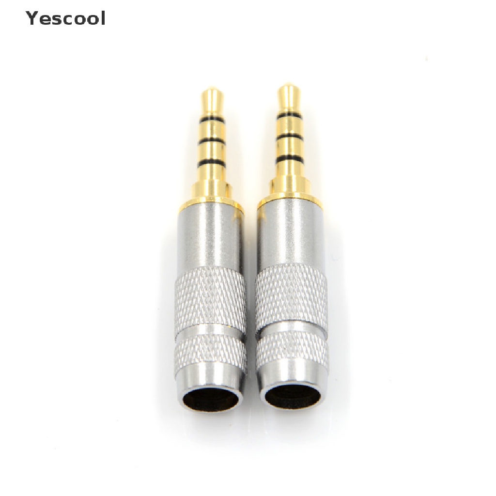 Yescool Konektor Jack Audio 3.5mm 4 Pole Male Stereo Untuk Headphone