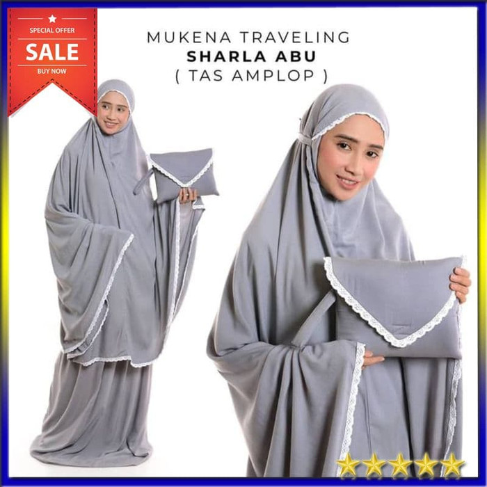 TERLARIS MUKENA SHARLA/MUKENA ANAK/MUKENA BALI/KATUN JEPANG/DEWASA/PARASUT/BUNG - HITAM