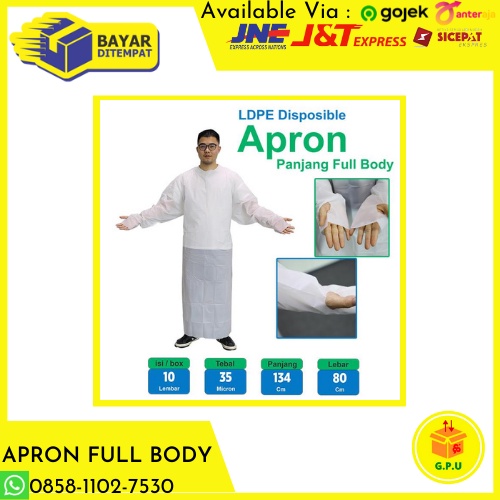 Apron Celemek Plastik Panjang Full Body Barang Export Berkualitas