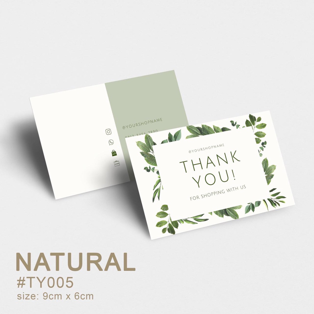 

DESAIN Profesional Thank You Card / Kartu Ucapan Terima Kasih Online Shop - NATURAL #TY005