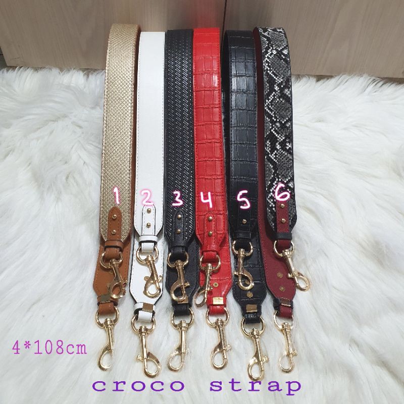 CROCO Grained pu leather bag strap