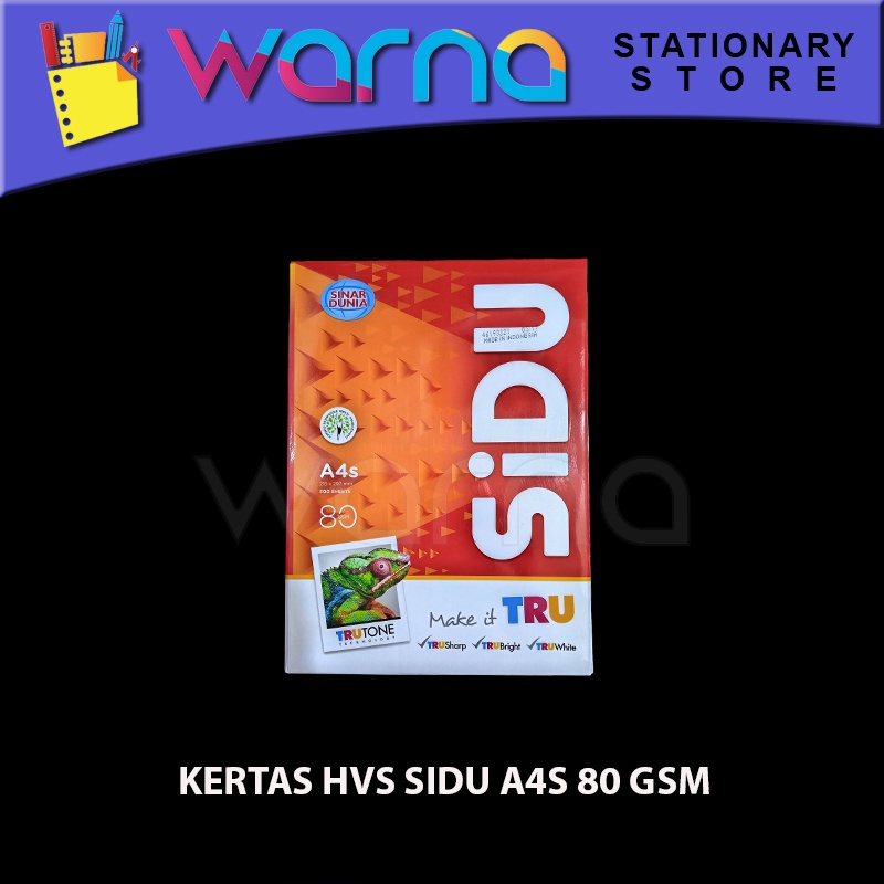 

KERTAS HVS SIDU A4S 80 GSM
