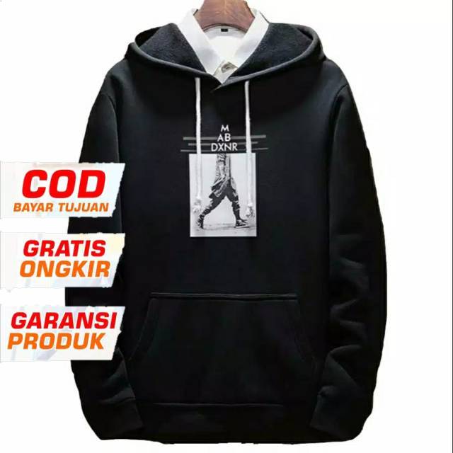 Sweater Pria MAB Hoodie | MAB Sweater Pria Hitam dan Putih