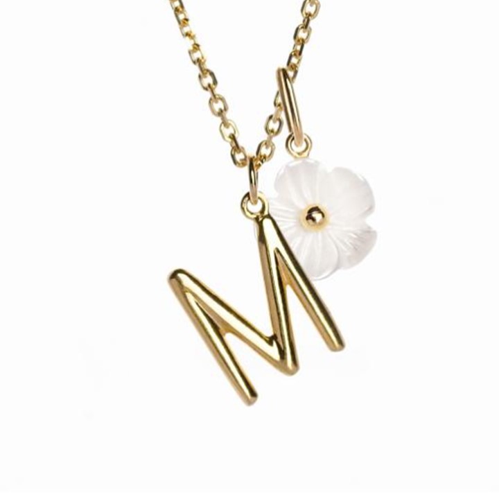 WHIZLIZ KALUNG EMAS ASLI VLIKA M ALPHABET GOLD NECKLACE 9K