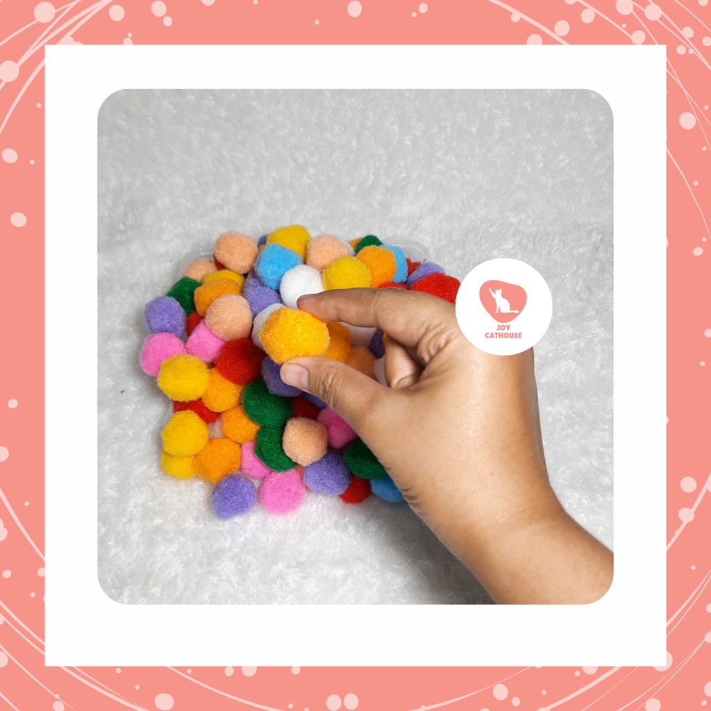Pom-pom warna warni Mainan Kucing Eceran | Joy Cathouse