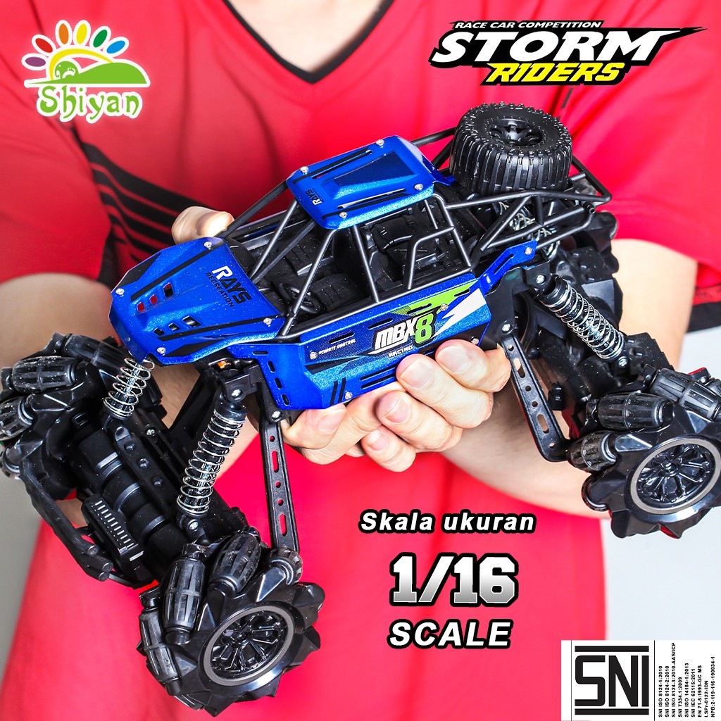 [Shiyan] mainan rc mobil big monster 4WD truck storm riders model terbaru gratis baterai dengan cas