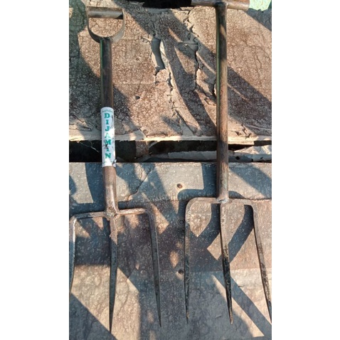 garpu tanah lurus , tebal gigi 3