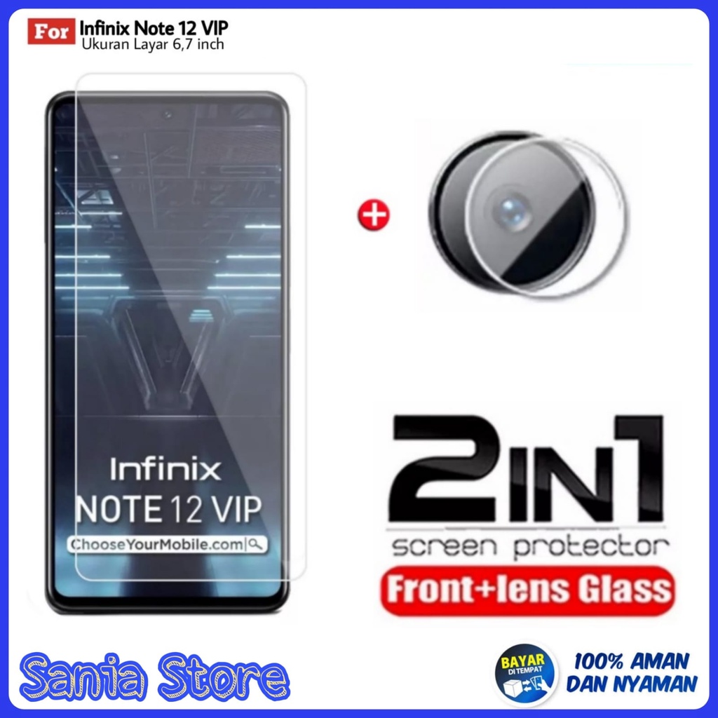 Tempered Glass INFINIX NOTE 12 VIP Bening Screen Protector Handphone Bonus Camera