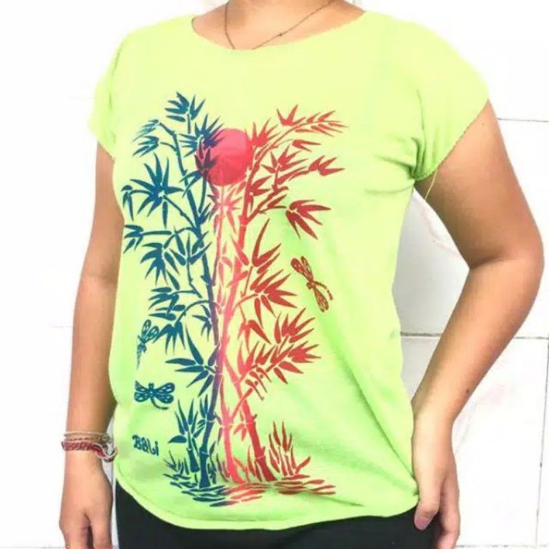 Atasan wanita motif bambu best seller(kaos)