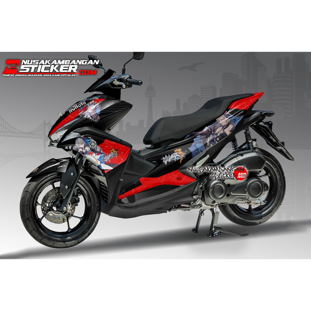 Decal Stiker aerox - HONKAI IMPACT HITAM