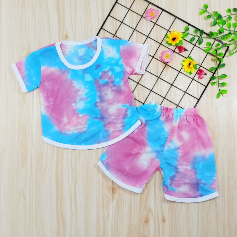 [Ss-8028] Pakaian Anak size 0-3tahun Model Chupa Chups, Baju Tye Dye, Baju Kekinian, Setelan Anak