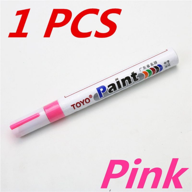 Toyo Paint Marker Pink Spidol Ban Warna Roda Mobil Motor Ori Karet Cat Pewarna Bentuk Pen Murah