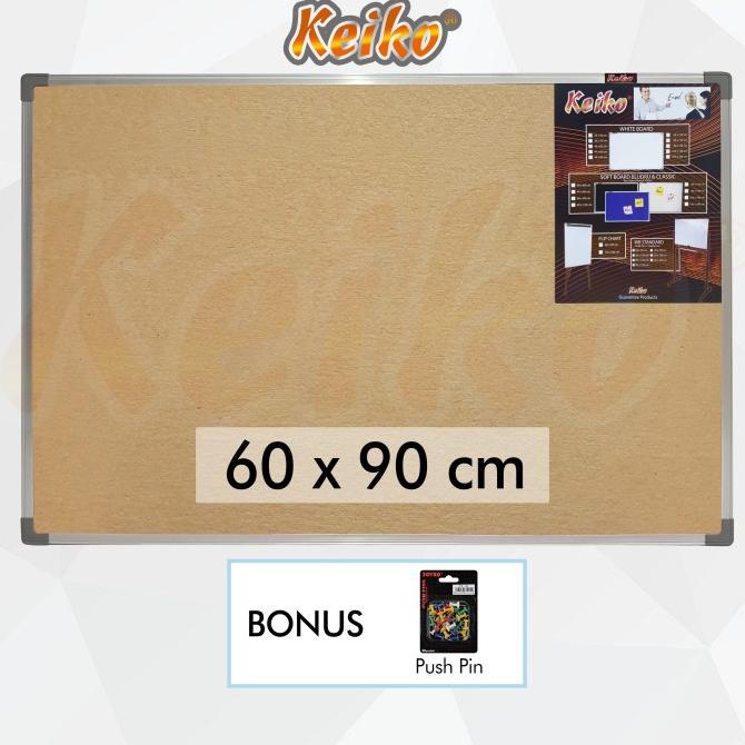 

Softboard Cork Pin Board / Papan Mading Gantung Keiko 60 x 90 cm