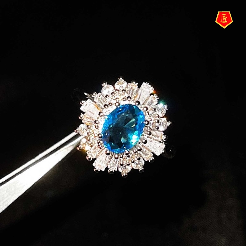 [Ready Stock]Fashion Personality Natural Sapphire Pink Diamond Ring