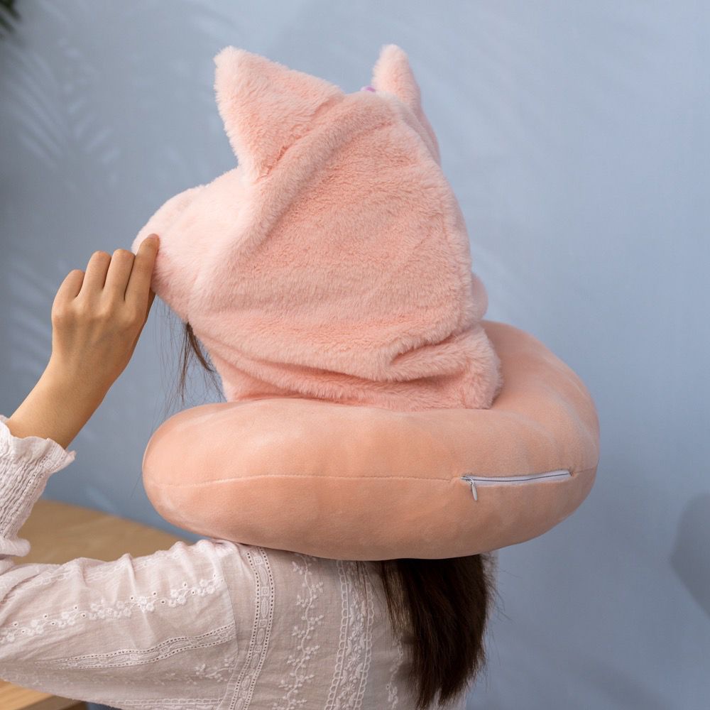 BANTAL LEHER LINABELL TOPI HOODIE NECK PILLOW IMPOR DUFFY SHELLIE MAY IMPOR AKSESORIS TRAVEL